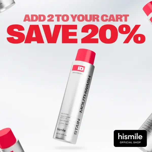 Hismile iD Stain Whitening Mouthwash for White Teeth, Freshens Breath with Essential Oils 237ml