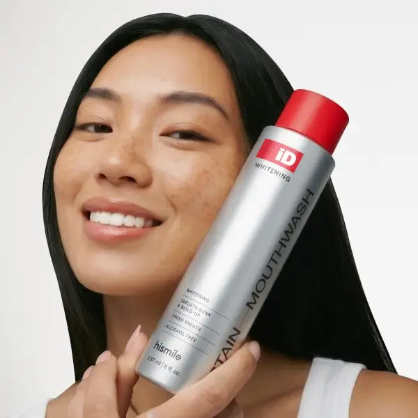 Hismile iD Stain Whitening Mouthwash for White Teeth, Freshens Breath with Essential Oils 237ml