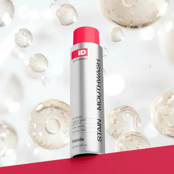 Hismile iD Stain Whitening Mouthwash for White Teeth, Freshens Breath with Essential Oils 237ml