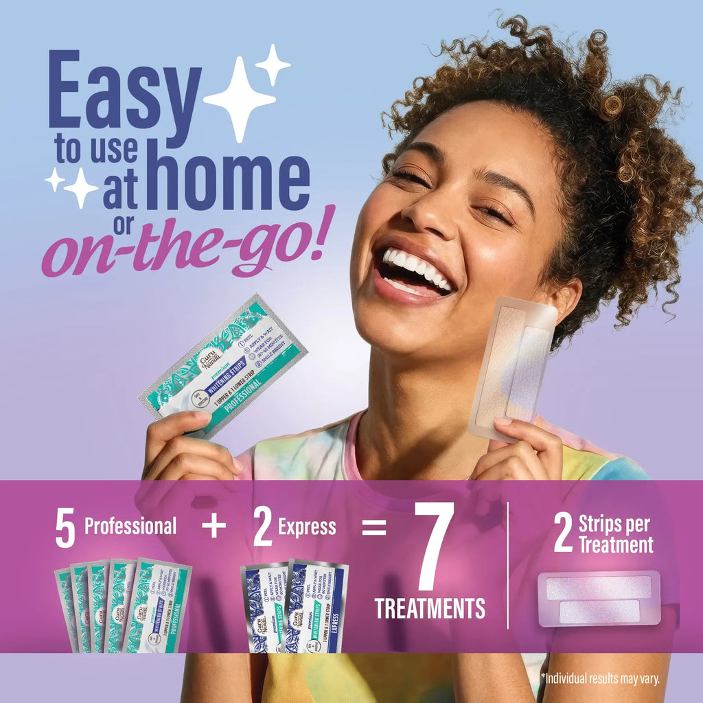 GuruNanda Whitening Strips, 7-day treatment (7 Packets - 2 Strips per pack) - Non-Slip, Dry Strip Technology Whiteningstrips Whiteningstrips