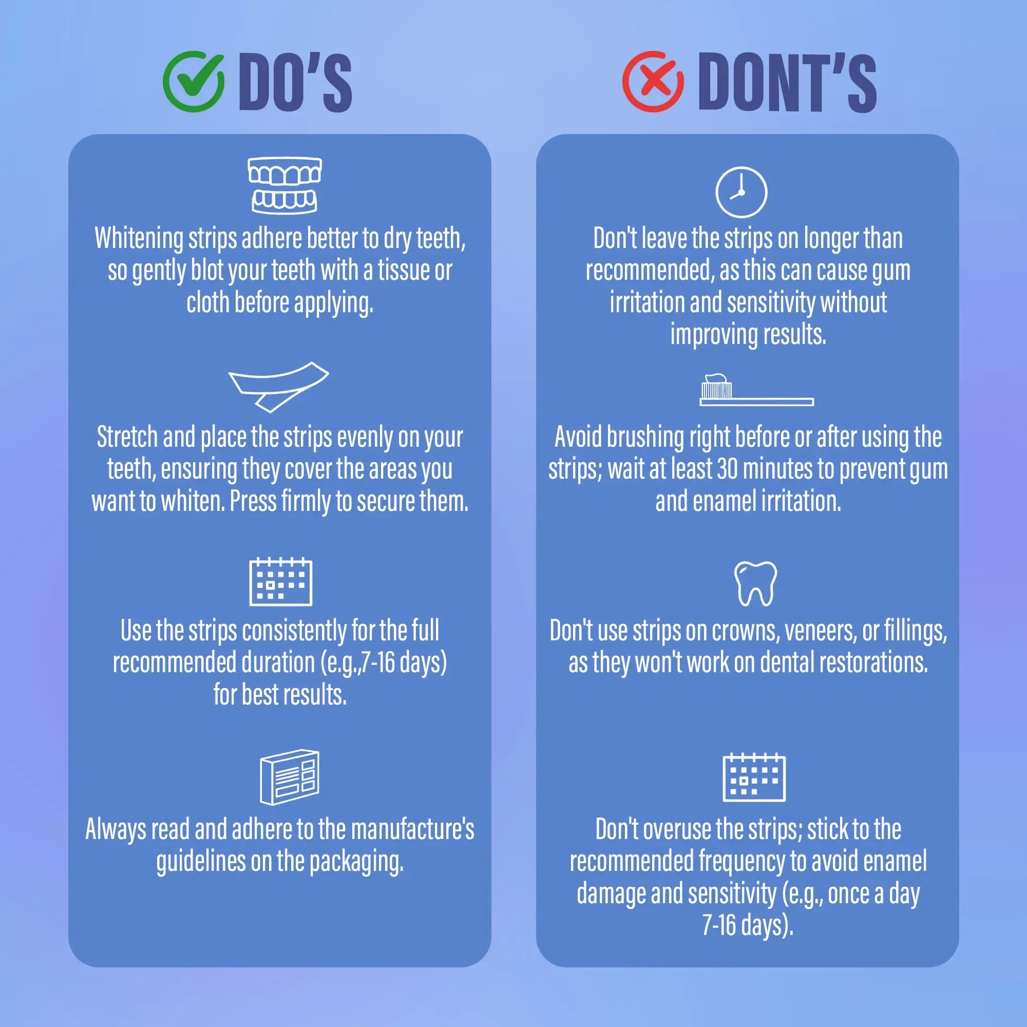 GuruNanda Whitening Strips, 7-day treatment (7 Packets - 2 Strips per pack) - Non-Slip, Dry Strip Technology Whiteningstrips Whiteningstrips