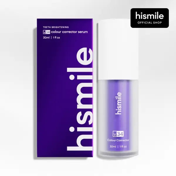 Hismile V34 Colour Corrector - Tooth Stain Concealer, Temporary Brightening Booster, Purple Toothpaste, Colour Correcting, Hismile V34