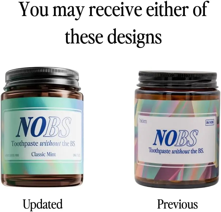 NOBS Toothpaste Tablets - Nano Hydroxyapatite, Fluoride Free, Plastic Free, Eco & Travel Friendly - Remineralize with NHA