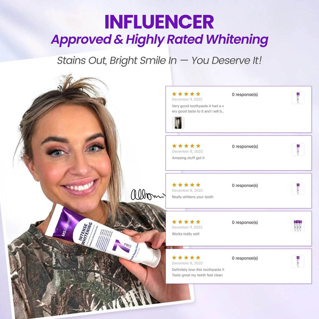 【MSDRWIKEY】New 7-Pro Intensive Toothpaste | Upgraded Purple Formula with 7 Probiotics | Deep Enamel Repair & Long-Lasting Freshness