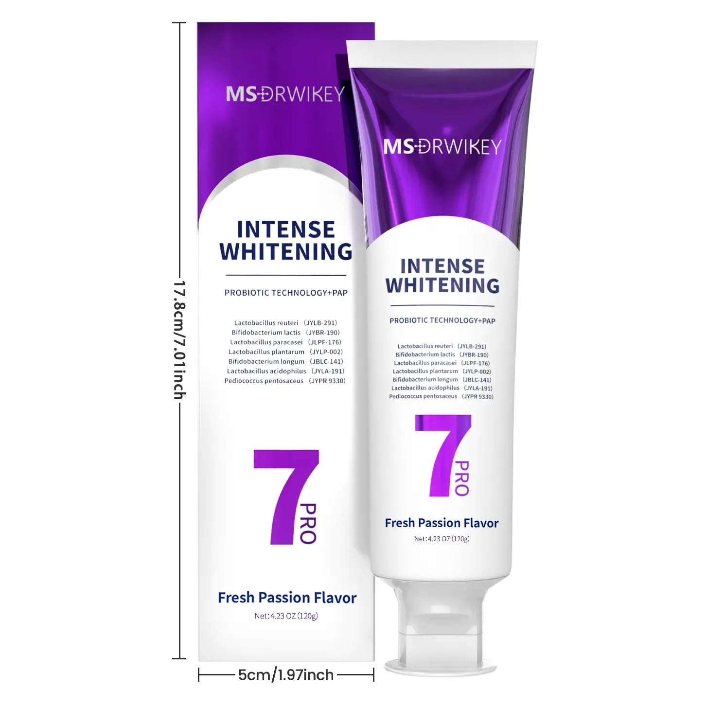【MSDRWIKEY】New 7-Pro Intensive Toothpaste | Upgraded Purple Formula with 7 Probiotics | Deep Enamel Repair & Long-Lasting Freshness
